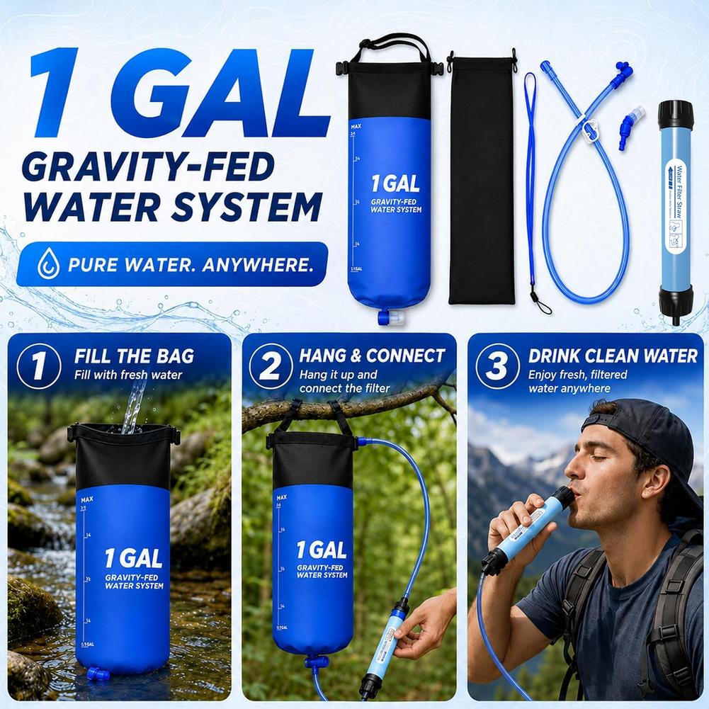 1 Gal Gravity Water Filter Bag - Bivy Bag Emergency 评论和价格